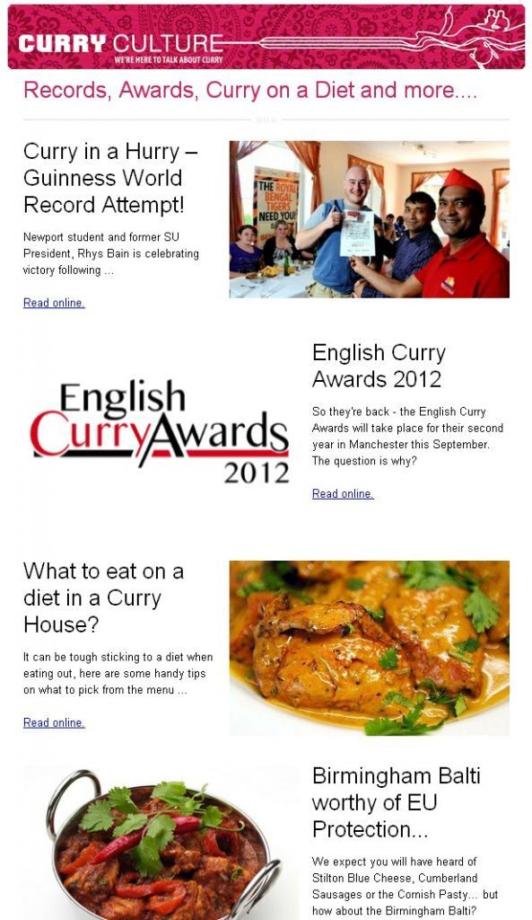 Curry Culture Newsletter