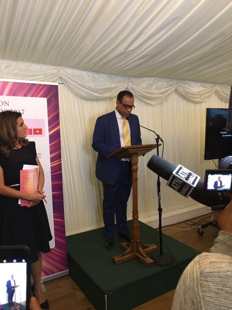 Yawar Khan, ACF chairman speaking at the presentation at the House of Commons.