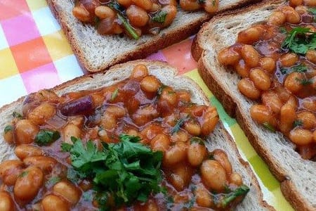 Indian style beans on toast