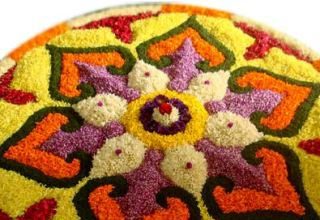 Onam festival floral mat