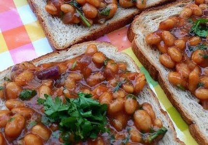 Indian style beans on toast