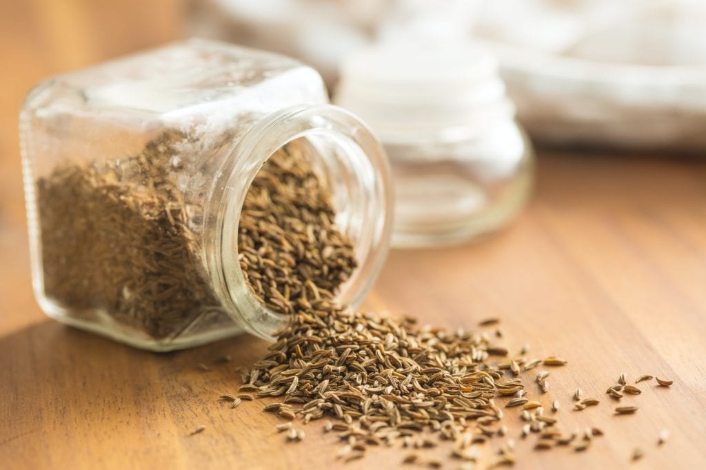 Cumin seeds or caraway.