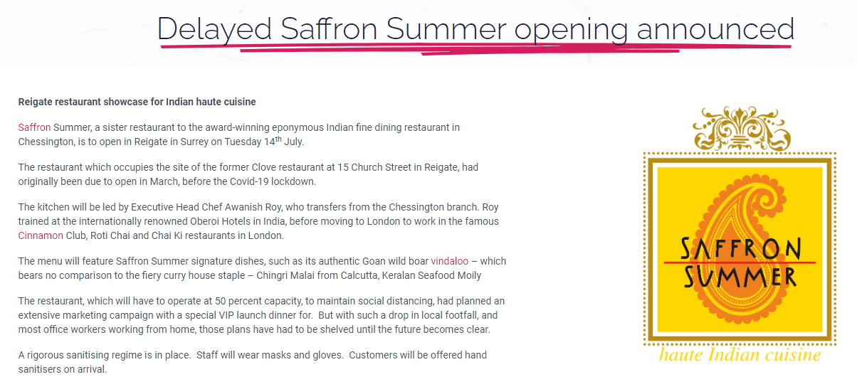 Saffron Press Release