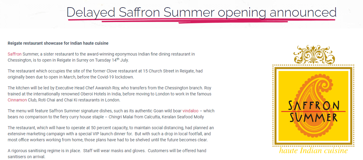 Saffron Press Release Saffron Press Release