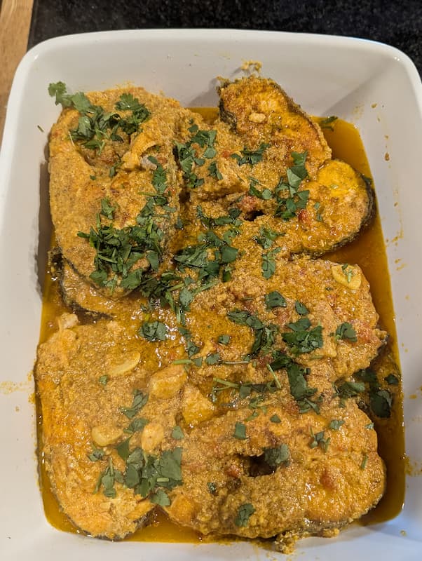 A Salmon Massala - massala is a term used for just about any spice mix.