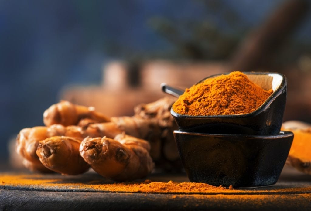 Turmeric powder and fresh turmeric