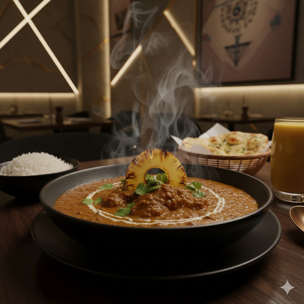 Lamb Dhansak often has a citrus flavour added  for a sweet and sour style