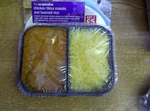Chicken tikka masala and basmati rice