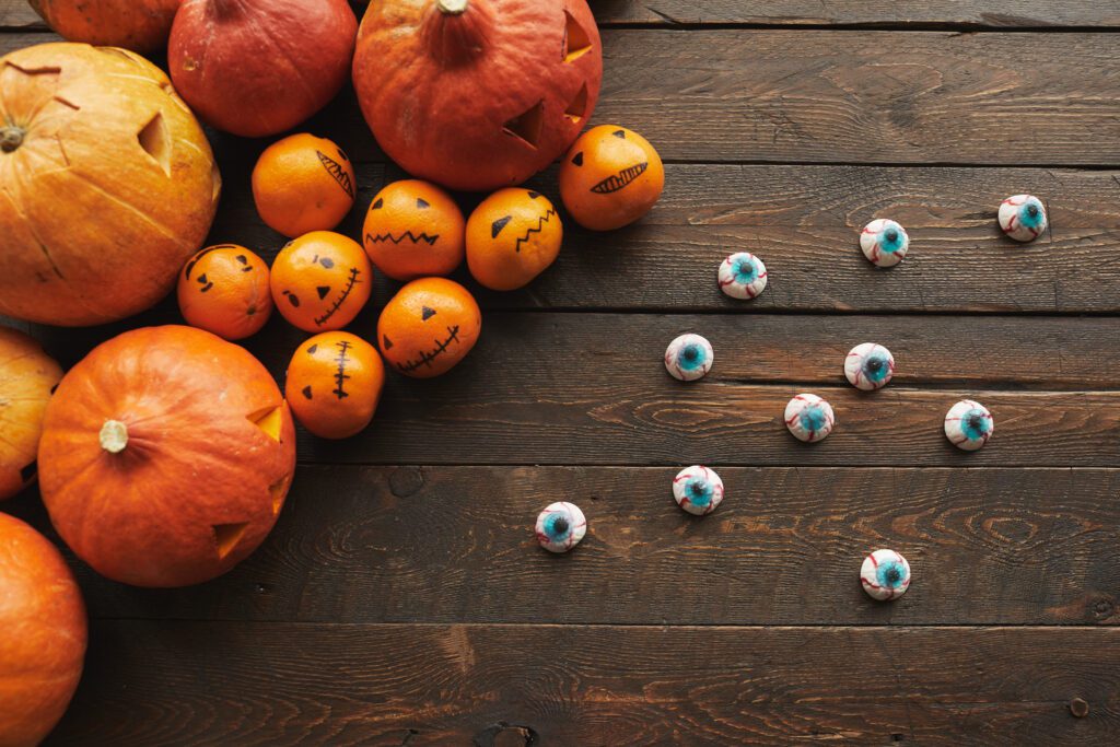 Eyeballs are ideal for a Halloween curry